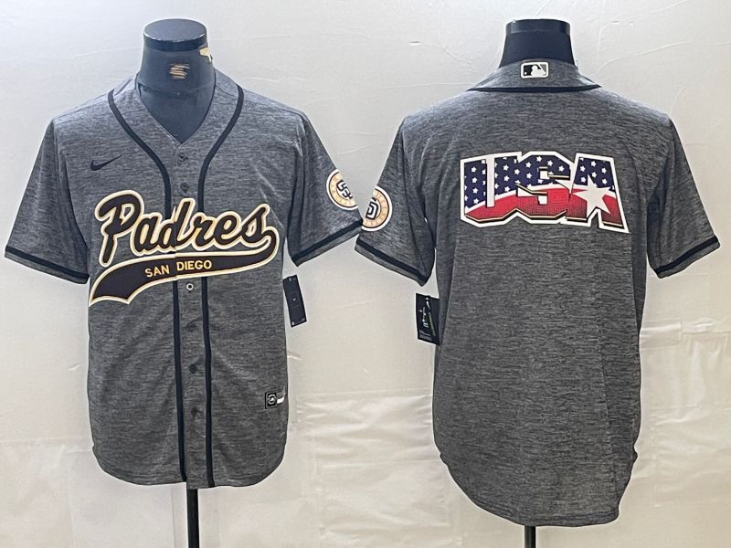 Men San Diego Padres Blank Grey Jointly 2024 Nike MLB Jersey style 7->san diego padres->MLB Jersey